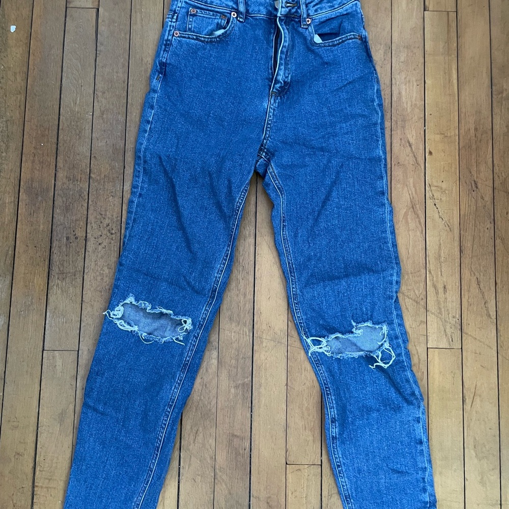 Blue Distressed Women's Jeans
